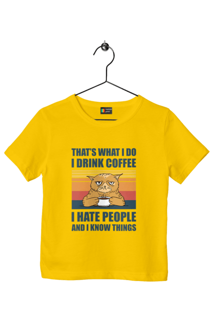 Футболка дитяча з принтом "Невдоволений кіт". Angular, c, css, html, it, javascript, jquery, php, python, react, svelt, vue, айтишник, айті, гумор, код, кодувати, прогер, програміст, програмісти, ти ж, ти ж програміст, тиж програміст. 2070702