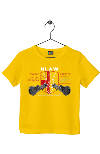 Футболка дитяча з принтом "NLAW". Caesar, himars, nlaw, patriot, weapon, zaluzhny. 2070702