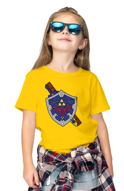 Children's t-shirt with prints The Legend of Zelda. Action movie, adventure, arcade, game, legend of zelda, nintendo, quest, shigeru miyamoto, video game, zelda. 2070702