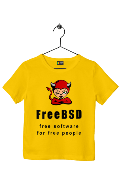 Футболка дитяча з принтом "Freebsd Для Вільних". Bsd, freebsd, unix, адміністратор, айті, айтішник, безкоштовна, безкоштовно, бестія, вільна, демон, демонесса, доступність, незалежність, операційна система, ос, програміст, програмне забезпечення, свобода, сисадмін, система, системний адміністратор, софт, текст, червоний, чорний. 2070702