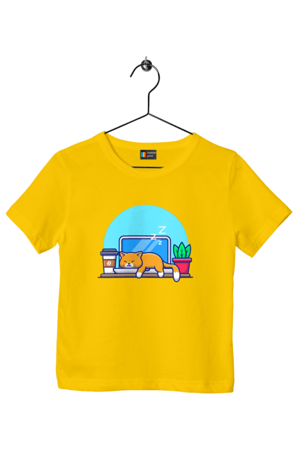 Футболка дитяча з принтом "Кіт програміст". Angular, c, css, html, it, javascript, jquery, php, python, react, svelt, vue, айтишник, айті, гумор, код, кодувати, прогер, програміст, програмісти, ти ж, ти ж програміст, тиж програміст. 2070702