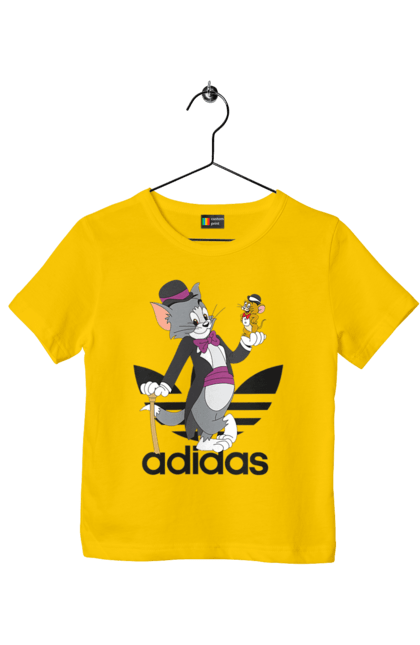 Футболка детская с принтом Adidas Том и Джерри. Adidas, tom and jerry, адидас, джерри, кот, мульт, мультсериал, мышь, том, том и джерри. 2070702