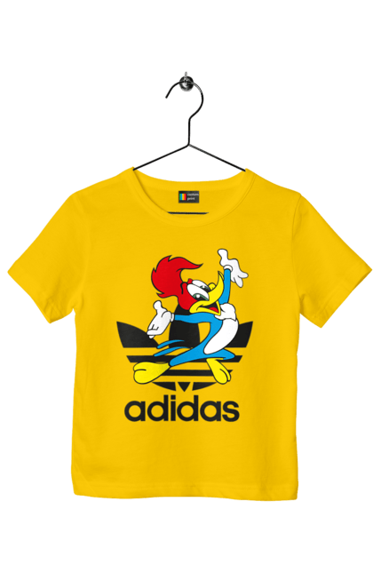 Футболка дитяча з принтом "Adidas Вуді Вудпекер". Adidas, woody woodpecker, адідас, вуді, вуді вудпекер, дятел вуді, мультсеріал. 2070702