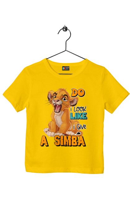 Футболка детская с принтом Король Лев Симба. Lion king, simba, животное, король, лев, мультик, мультфильм, симба. 2070702