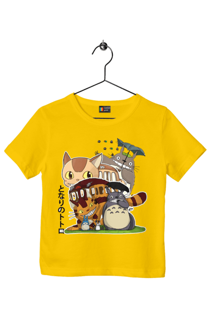 Children's t-shirt with prints Totoro. Adventures, anime, comedy drama, fantasy, film, my neighbor totoro, tv series. 2070702