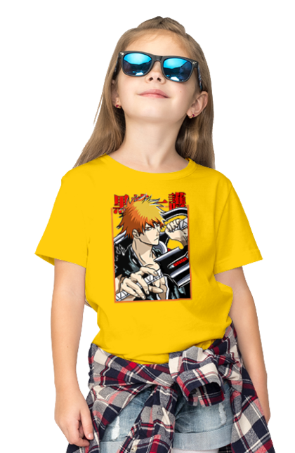 Children's t-shirt with prints Bleach Ichigo Kurosaki. Anime, bleach, ichigo, ichigo kurosaki, manga. 2070702