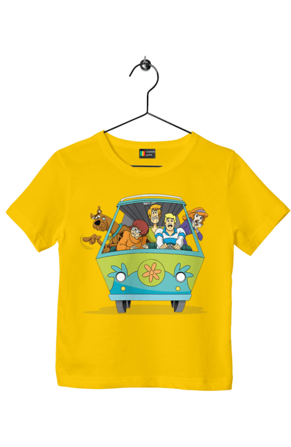 Футболка дитяча з принтом "Скубі Ду, Машина". Авто, мультик, скубі ду, собака. 2070702