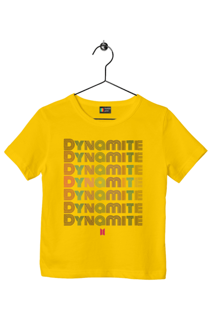 Children's t-shirt with prints BTS Dynamite. Beyond the scene, bts, dynamite, group, k pop, k-pop, music, musical group, song. 2070702
