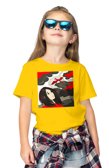 Children's t-shirt with prints Girl and dragon. Dragon, fantasy, romance, young woman. 2070702