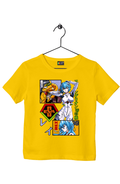 Children's t-shirt with prints Evangelion Rei. Anime, evangelion, eve, kaoru, manga, rei ayanami, shinji. 2070702