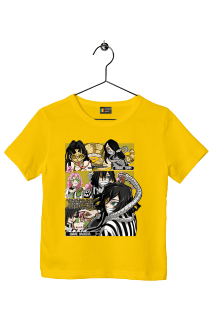 Children's t-shirt with prints Demon Slayer Obanai. Anime, demon slayer, iguro, kimetsu no yaiba, manga, obanai, obanai iguro, serial. 2070702