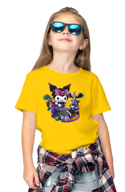 Children's t-shirt with prints Hello Kitty Kuromi. Anime, character, hello kitty, kuromi, my melody, sanrio. 2070702