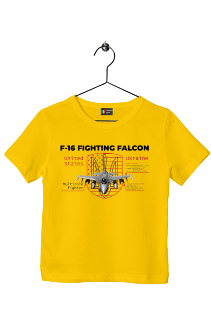 Футболка детская с принтом F 16. F16, nasams, zuzana, гаубица, два герба, залужный, сюзанно. 2070702