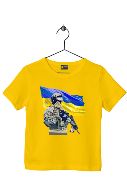 Футболка дитяча з принтом "ЗСУ | Прапор". Війна, герб, збройні сили україни, зсу, патріотична, прапор україни, русский военный корабль, україна, українська символіка, флаг. 2070702