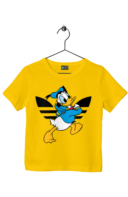 Футболка дитяча з принтом "Adidas Дональд Дак". Adidas, daisy duck, donald duck, адідас, дейзі дак, дональд дак, мультсеріал, мультфільм. 2070702