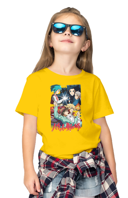 Children's t-shirt with prints Howl's Moving Castle. Calcifer, cartoon, ghibli, haul, howl`s moving castle, moving castle, novel, sophie. 2070702