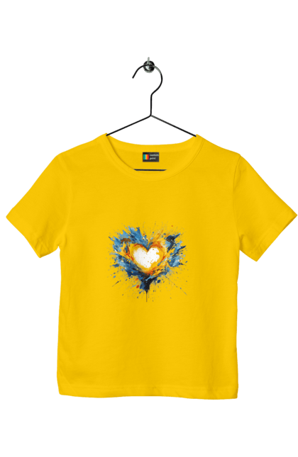 Футболка дитяча з принтом "Серце патріота". Патріотичне, прапор україни, серце, україна, українська символіка, українське. 2070702