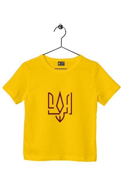 Футболка дитяча з принтом "Тризуб мінімалізм". Герб, герб україни, патріотичне, україна, українська символіка, українське. 2070702