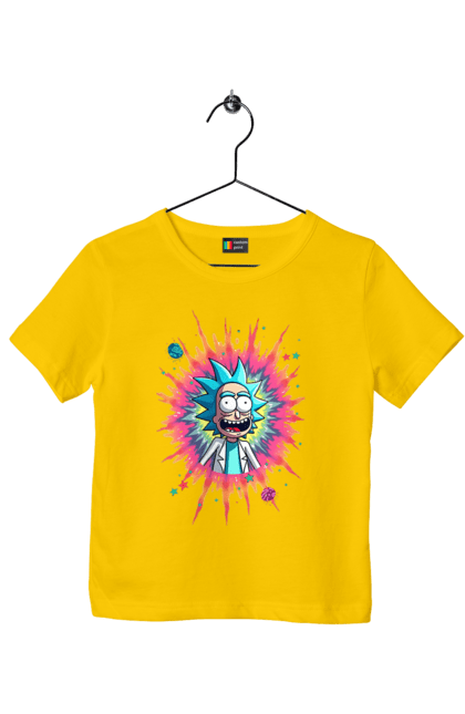 Футболка дитяча з принтом "Рік та Морті". Rick and morty, мультфільм, наукова фантастика, пригоди, рік, рік і морті, трагікомедія, чорний гумор. 2070702