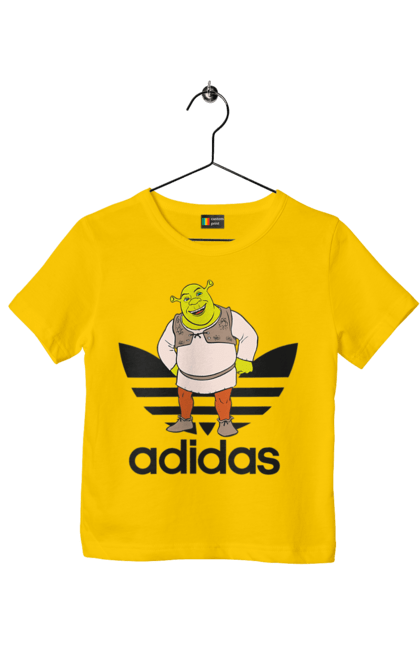 Футболка дитяча з принтом "Adidas Шрек". Adidas, shrek, адідас, мульт, мультфільм, огр, шрек. 2070702