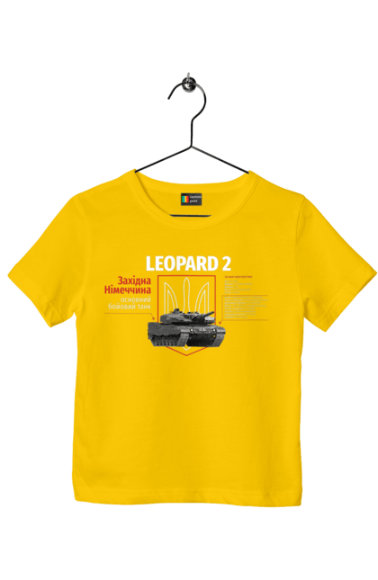 Children's t-shirt with prints Leopard 2. Industrious, leopard 2, tank, weapon. 2070702