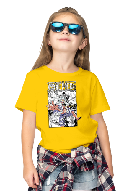 Children's t-shirt with prints One Piece Luffy. Anime, luffy, manga, monkey de luffy, one piece, pirates. 2070702