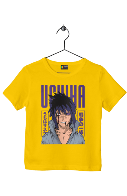 Children's t-shirt with prints Naruto Sasuke Uchiha. Anime, manga, naruto, sasuke, sasuke uchiha, team 7, team number 7, uchiha. 2070702