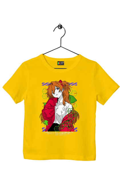 Children's t-shirt with prints Evangelion Asuka. Anime, asuka, asuka langley sorry, eva 02, evangelion, eve, kaoru, manga, ray, shinji. 2070702