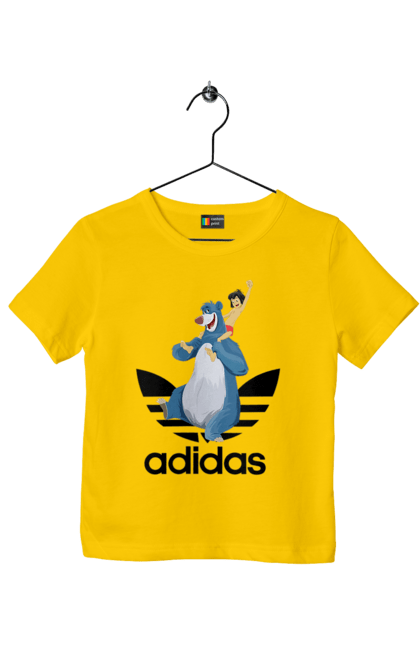 Футболка дитяча з принтом "Adidas Мауглі". Adidas, mowgli, адідас, книга, книга джунглів, мауглі, мультфільм. 2070702