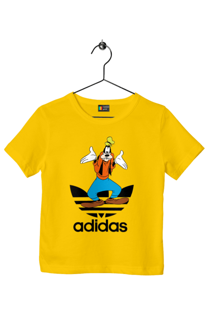 Футболка дитяча з принтом "Adidas Гуфі". Adidas, goofy, адідас, гуфі, мультсеріал, мультфільм, пес, собака. 2070702