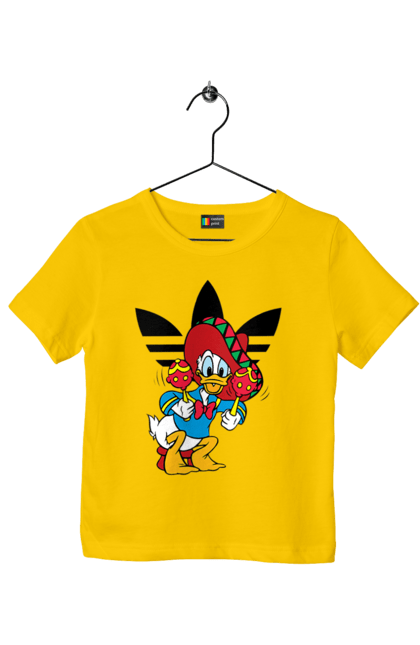 Children's t-shirt with prints Adidas Donald Duck. Adidas, animated series, cartoon, daisy duck, donald duck. 2070702