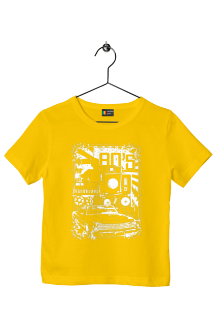Футболка дитяча з принтом "80 Е, Машина І Музика". 80, 80ті, машина, музика. 2070702