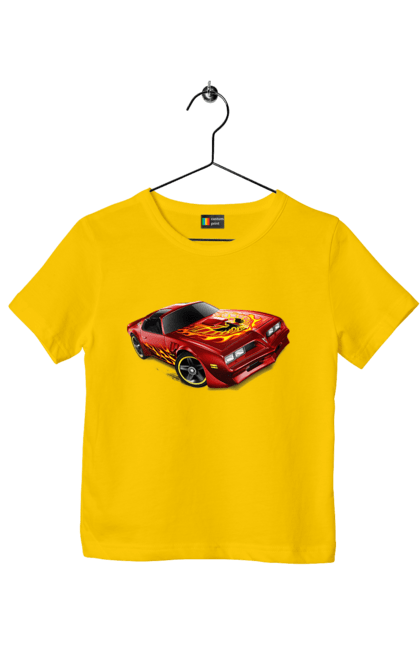 Футболка дитяча з принтом "Машина червона, швидкісна". Їзда, колеса, машина, швидкість. 2070702