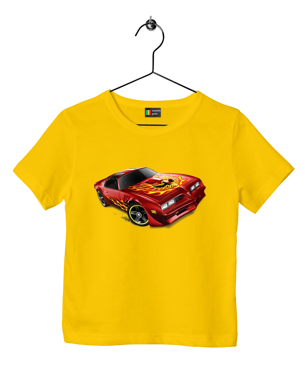 The car is red, high speed