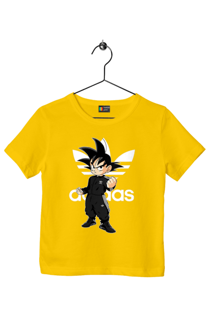 Футболка детская с принтом Adidas Сон Гоку. Adidas, anime, dragon ball, manga, son goku, адидас, аниме, гоку, жемчуг дракона, сон гоку. 2070702