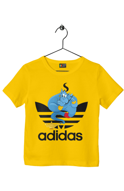 Футболка дитяча з принтом "Adidas Джин". Adidas, aladdin, genie, адідас, аладдін, джин, джині, мультфільм, персонаж. 2070702