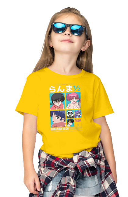 Children's t-shirt with prints Ranma 1/2. Action movie, anime, comedy, manga, mystic, ranma, romance, shampoo. 2070702