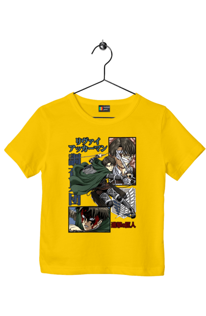 Children's t-shirt with prints Attack on Titan Levi. Ackerman, anime, attack on titan, levi, manga, shingeki no kyojin, survey corps. 2070702