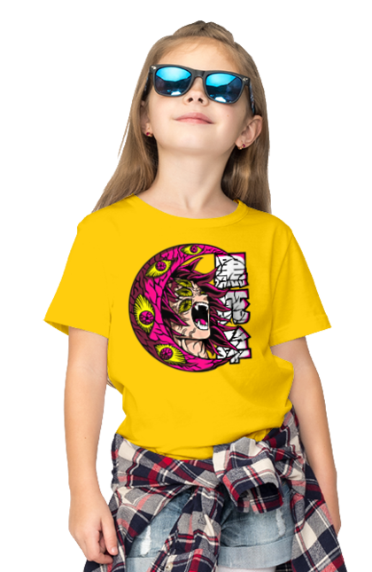 Children's t-shirt with prints Demon Slayer Kokushibo. Anime, demon slayer, eternal paradise faith, kimetsu no yaiba, kokushibo, manga, twelve kizuki, upper rank six. 2070702