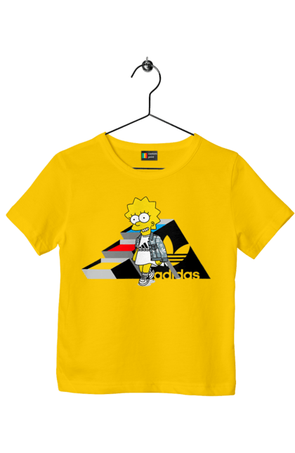 Футболка детская с принтом Adidas Лиза. Adidas, lisa, simpson, адидас, лиза, лиса симпсон, мультсериал, персонаж, сериал, симпсон. 2070702