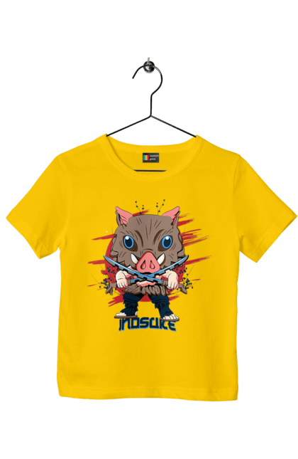 Children's t-shirt with prints Demon Slayer Inosuke. Anime, demon slayer, inosuke, inosuke hashibira, kimetsu no yaiba, manga. 2070702