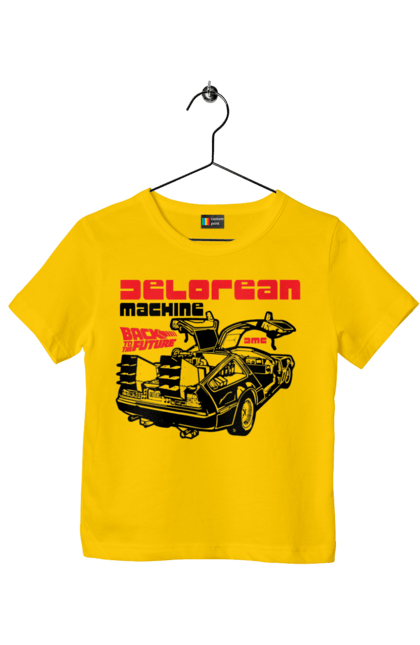 Футболка дитяча з принтом "Машина часу DeLorean". Delorean, time machine, кіно, машина часу, назад у майбутнє, фільм. 2070702