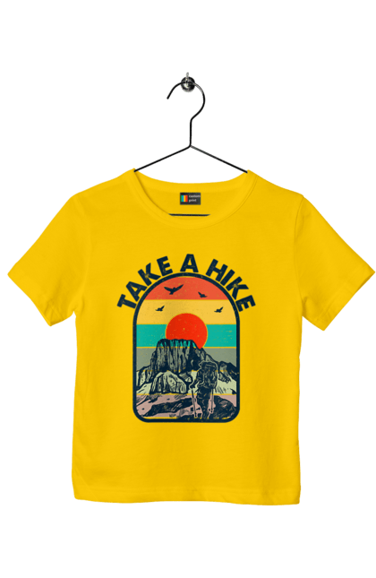 Children's t-shirt with prints Take A Walk Climber, Mountains. Climber, hike, take a walk. 2070702
