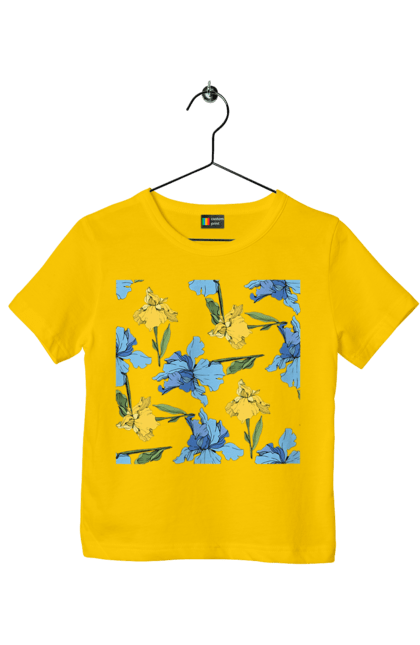 Футболка дитяча з принтом "Квіти Іриси". 8 березня, andreyanush, весна, весняний подарунок, день матері, день народження, літній подарунок, літо, подарунок дружині, подарунок коханій, подарунок мамі. 2070702