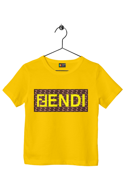 Футболка дитяча з принтом "Fendi". Fendi, lvmh, бренд, будинок моди, італія, люкс, мода, одяг, сумка, фенді. 2070702