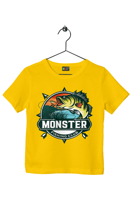 Футболка детская с принтом Рыболовный клуб. Отдых, рыба, рыболовный клуб, хобби. 2070702