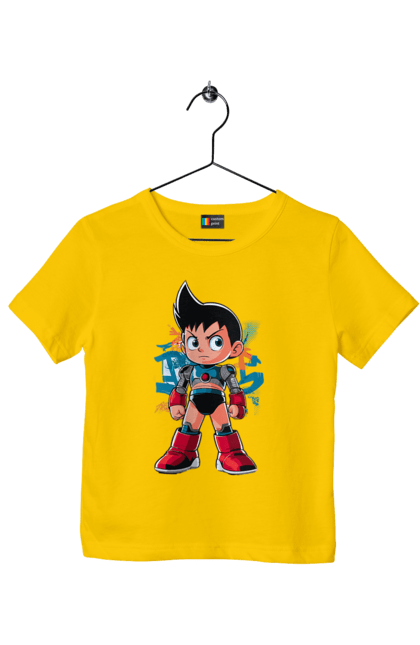 Футболка дитяча з принтом "AstroBoy". Astro boy, андроїд, аніме, манга, могутній атом, пригоди, робот, серіал, фантастика. 2070702