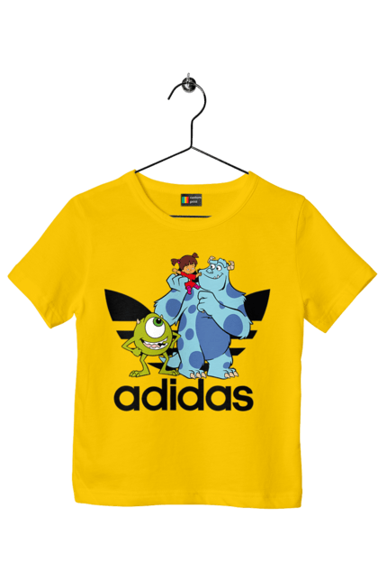 Футболка дитяча з принтом "Adidas Корпорація монстрів". Adidas, monsters inc, pixar, адідас, корпорація монстрів, мультфільм. 2070702