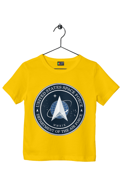 Children's t-shirt with prints United States Space Force. Emblem, political, politics, space, space force, space travel, united states, ussf. 2070702