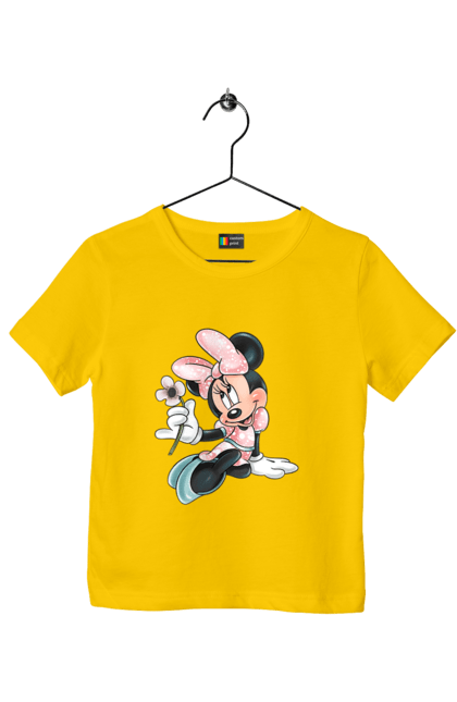 Футболка детская с принтом Минни Маус. Mickey mouse, minnie mouse, дисней, микки, микки маус, минни маус, мультфильм. 2070702